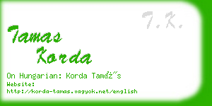 tamas korda business card